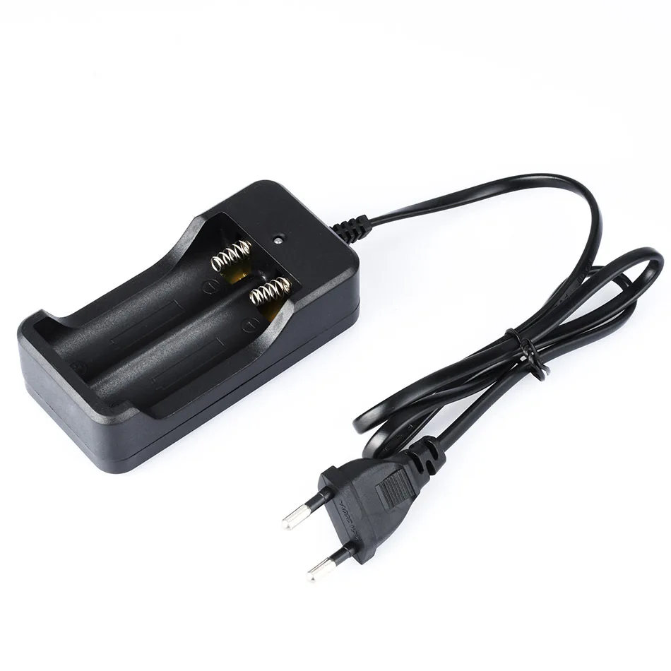 18650 Battery Charger EU Plug 2 Slots Smart Charging Safety Fast Charge 18650 Li-ion Rechargeable Lithium Battery Charger 4.2V