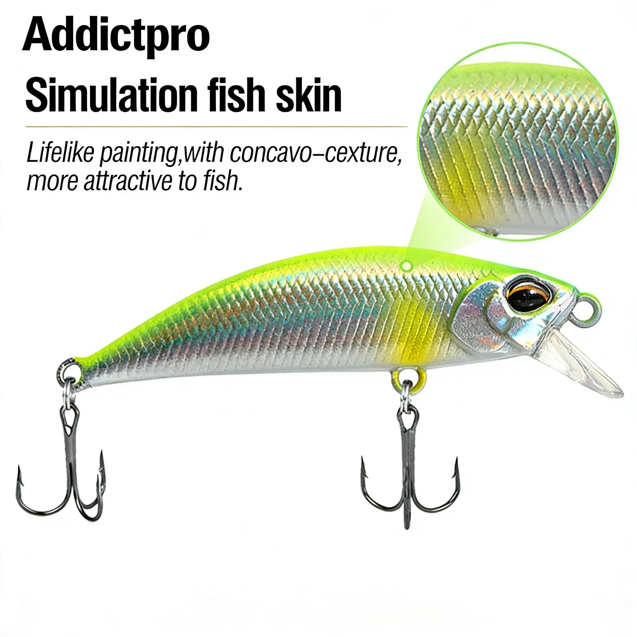 

Addictpro 5g Sinking Minnow Set Jerkbait Wobbler Fishing Tackle Hard Bait Multiple Colour Lures For Salteater and Freshwater