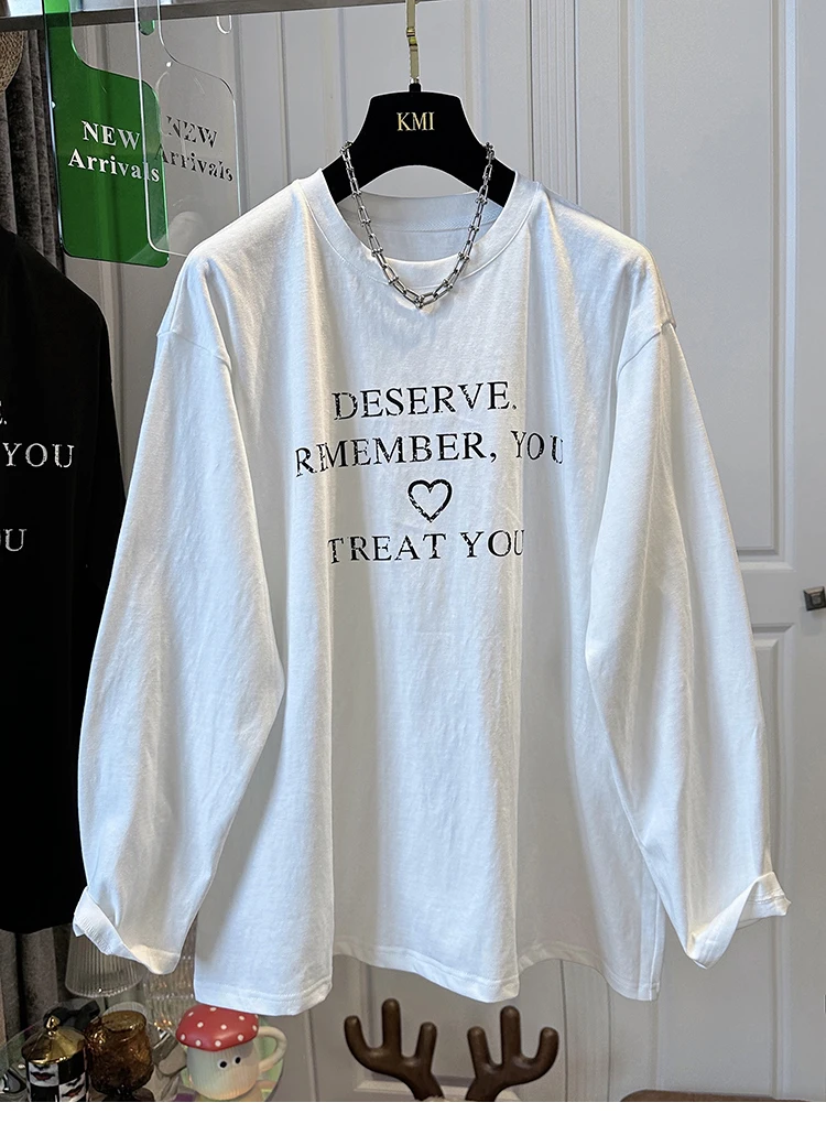 

Long Sleeved T Shirts Plain Womens Spring Pleated Front Slimming Waist Artistic Lady Trend Delicate Comfortable Urban Chic Solid