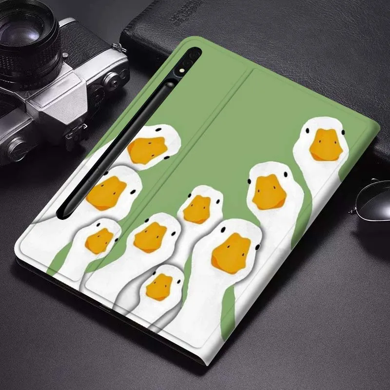 

Cartoon Girl Goose Art Popular Gift For Samsung Galaxy Tab S6 S7 S8 S9 S10 FE Plus Lite Soft Flexible Support Tablet Case