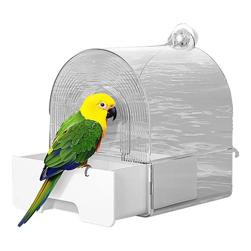 

Bird Bath for Cage Parakeet Bath Drawer-Style Box Bird Cage Accessory Transparent Bird Bath Tub Bowl for Parakeets Canaries