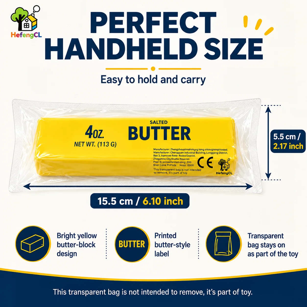 2PCS Butter Bar Squishy Toys, Pretend Food Inspired Design, Soft Stretchable Squeeze Toys, Fun Press-and-Play Toys, Cute Kids Kitchen Pretend Play Toys, Creative Gifts, Party Favors, Classroom Rewards