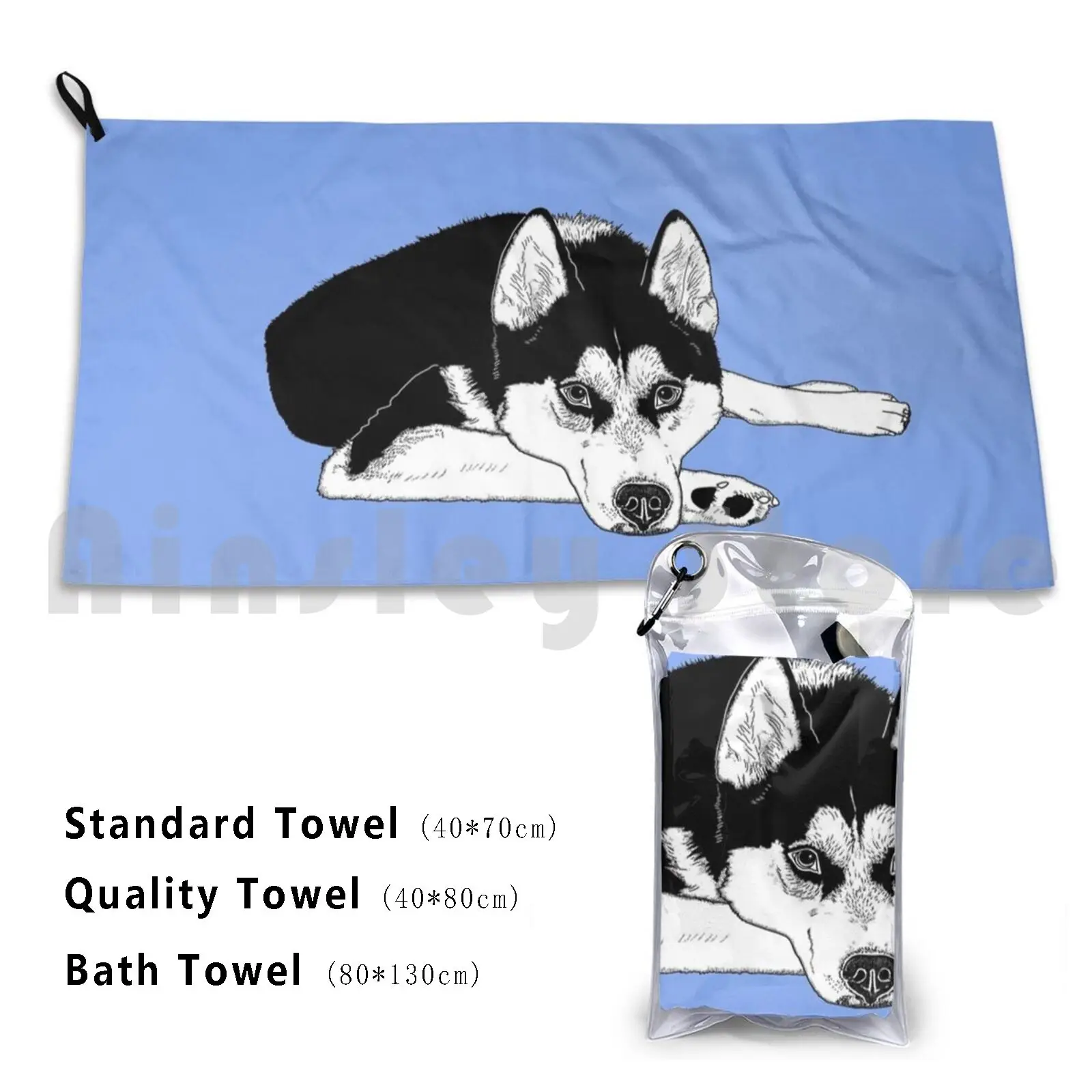 Siberian Husky Bath Towel Beach Cushion Siberian Husky Dog Sled Huskies Siberian Husky Aheadgraphics Pet