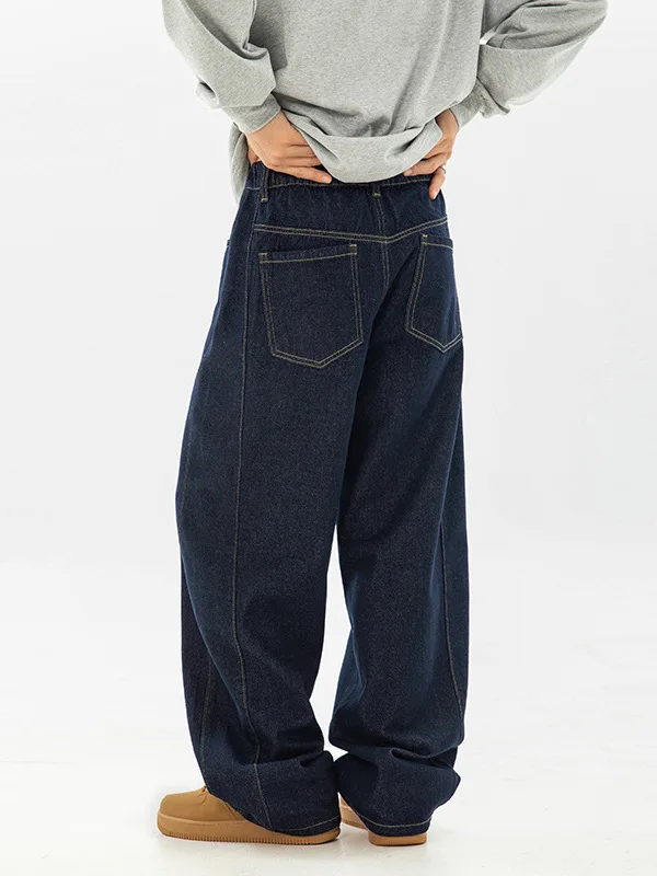 

Retro Men's Jeans mid Waist Straight Loose Fit Casual Spring New Style Original Denim American Style Long Pants