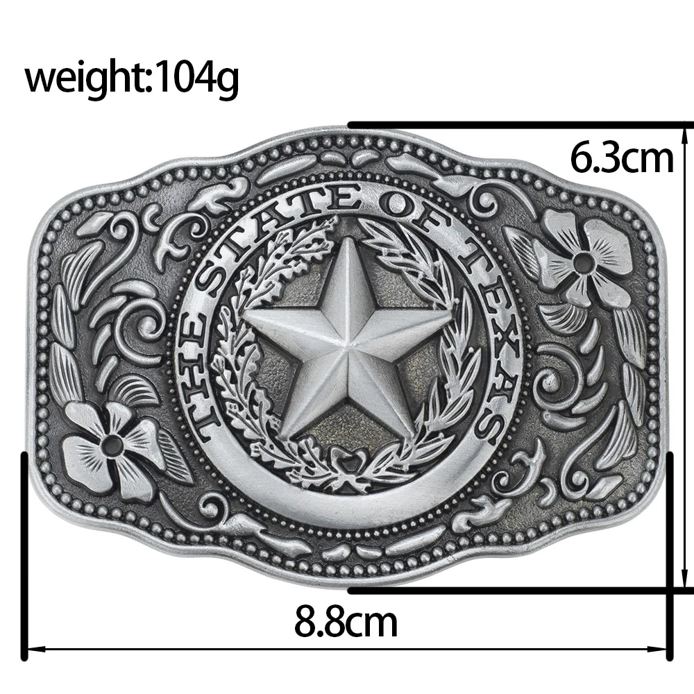 The State of Texas Belt Buckle Five Pointed Star Pattern Alloy Material