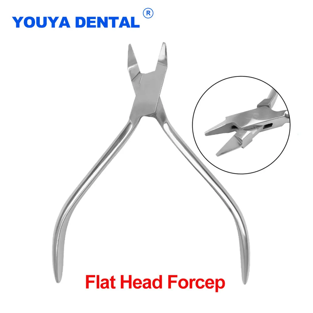 Pince d'orthodontie dentaire à tête plate en acier inoxydable, pince Niti, arc de fil, coupe-fil dentaire, coupe-lumière