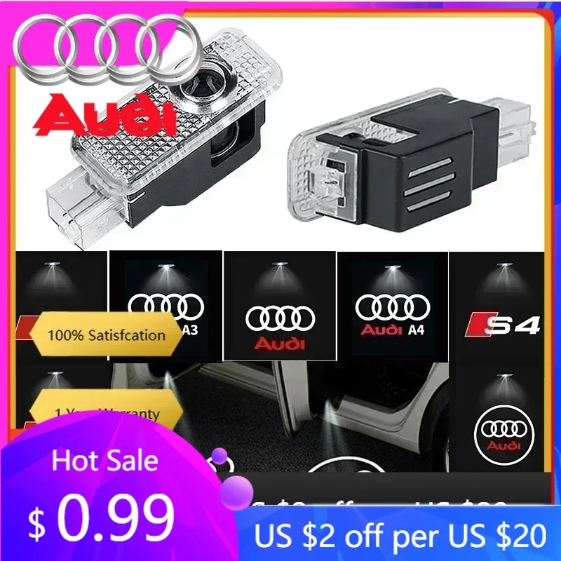 

Автомобильная наклейка, горячая для Audi, дверь автомобиля, добро пожаловать, светодиодная HD лампа проектора для Audi A3 A4 B8 8P 8V A6 C7 A5 Q5 B7 B6 B9 SLINE QUTTRO