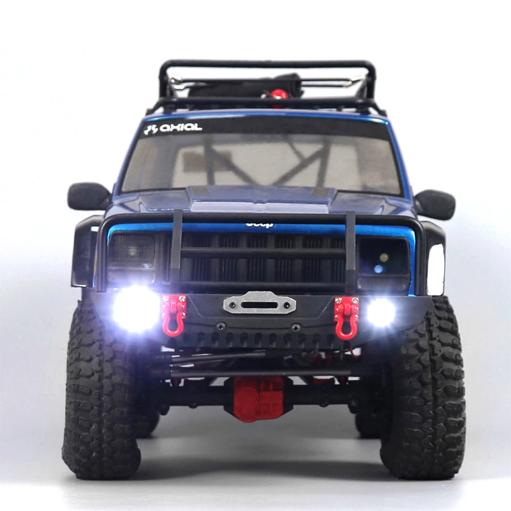 Paraurti anteriore in metallo con luce a LED per 1/10 RC Crawler Car Trax Trx4 Trx-4 Defender Bronco Axial SCX10 90046 90047 parti di aggiornamento