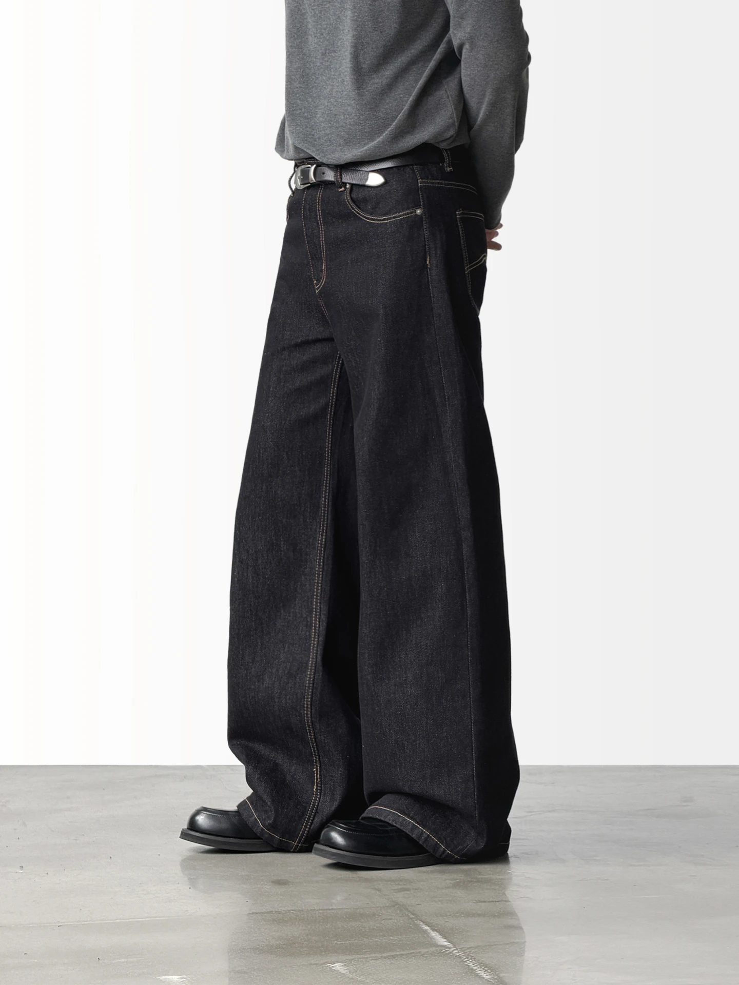 Calças Jeans Retrô Americanas de Perna Reta Azuis para Homens e Mulheres, Calças de Outono para o Dia a Dia, Calças Largas e ...