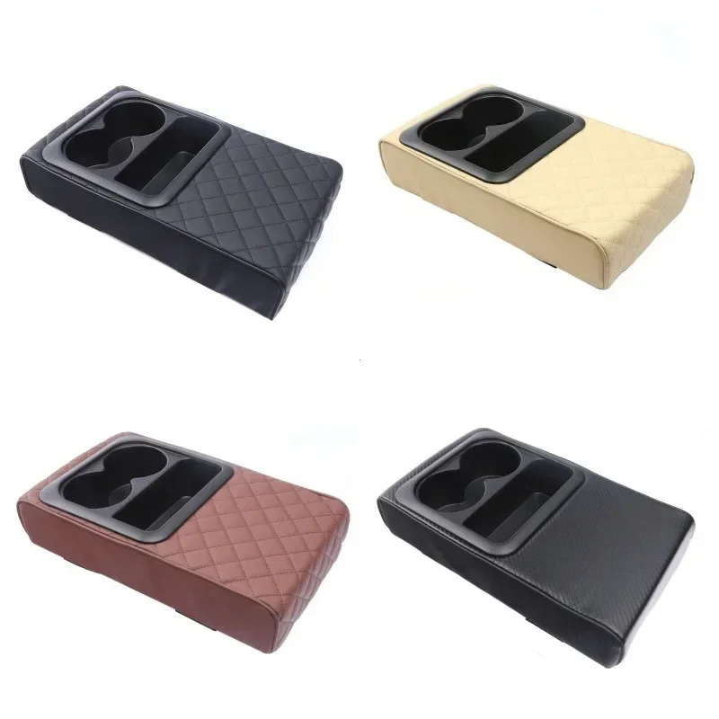 Car Center Console Armrest Pillow Arm Rest Cover Memory Foam Car Armrest Cushion with Cup Holder Armrest Booster Cushion