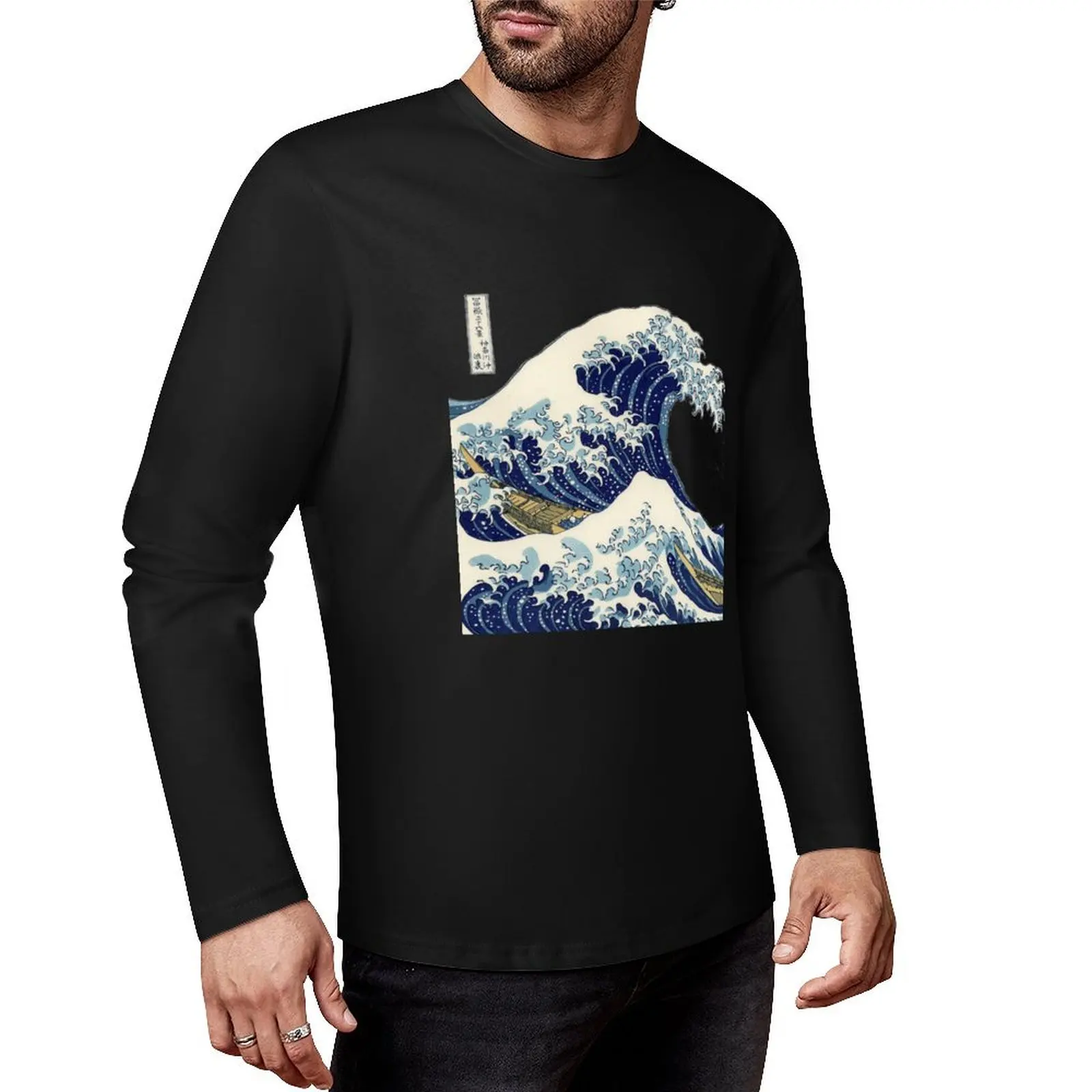 The Great Wave Off Kanagawa Transparent Long T-Shirt vintage t shirt anime clothes funny t shirt Men's t shirts