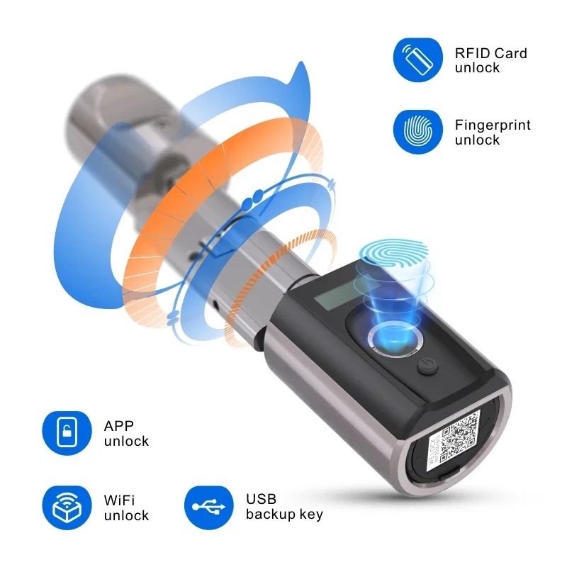 WELOCK قفل الباب بدون مفتاح مع بطاقة RFID + APP + مفتاح احتياطي للمنزل والمكتب قفل الباب الذكي اسطوانة Touch41 قفل بصمة الإصبع