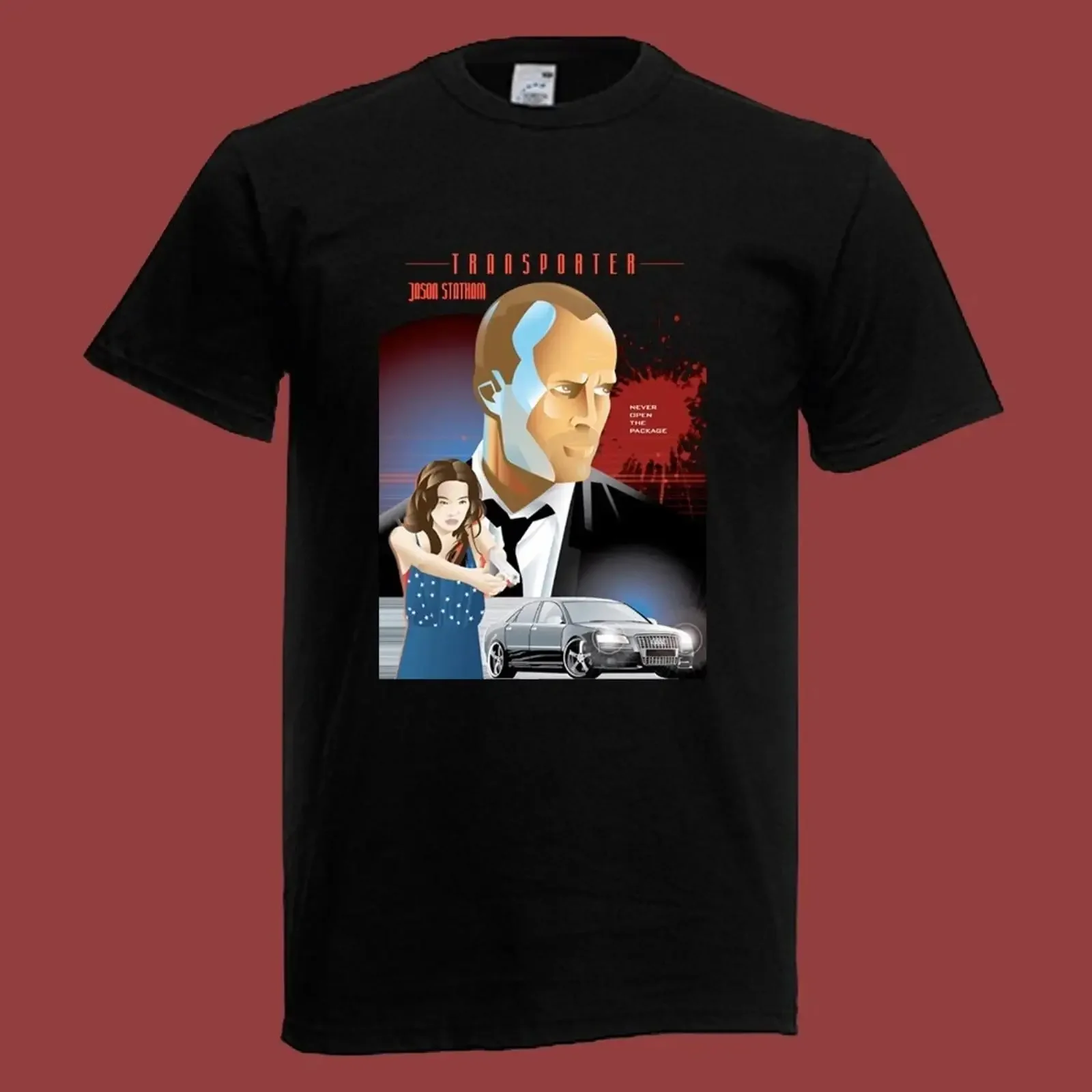 Transporter Action Movie Men's Black Size S 5XL vintage Washed designer clothes Stylish streetwear Unisex homme Soft graphic