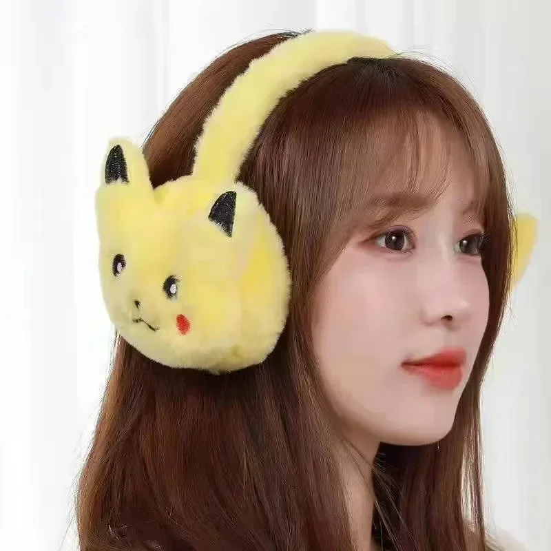 Pokemon Pikachu Earmuff Cartoon Anime Cute Thickening Keep Warm Children Ear Warmth Fashion Charm Kawaii Girls Holiday Gifts