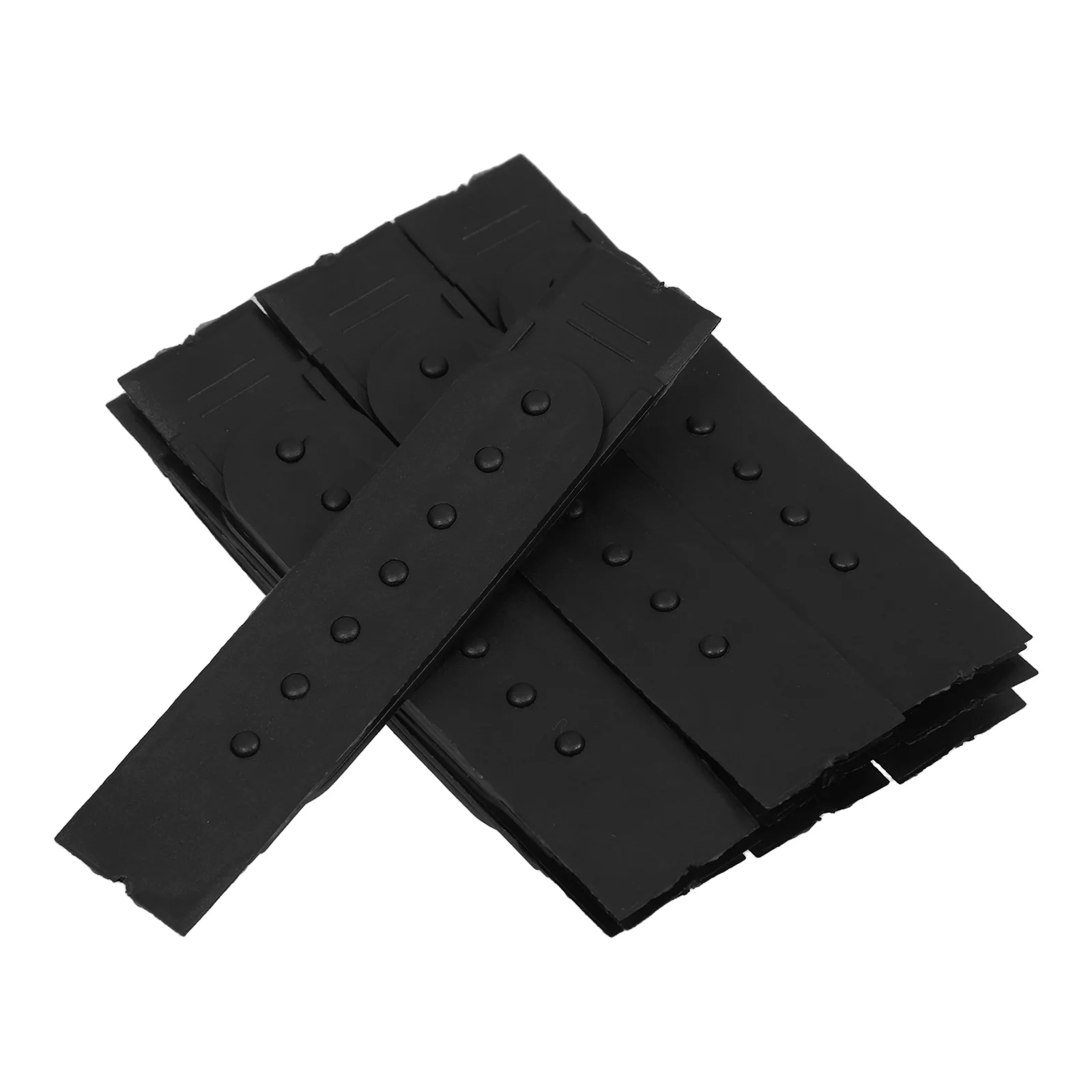 

12pcs Baseball Snapback Straps Hat Buckle Strap 7 Holes Black PE Buckle Extender Hat Replacement Adjustable Strap