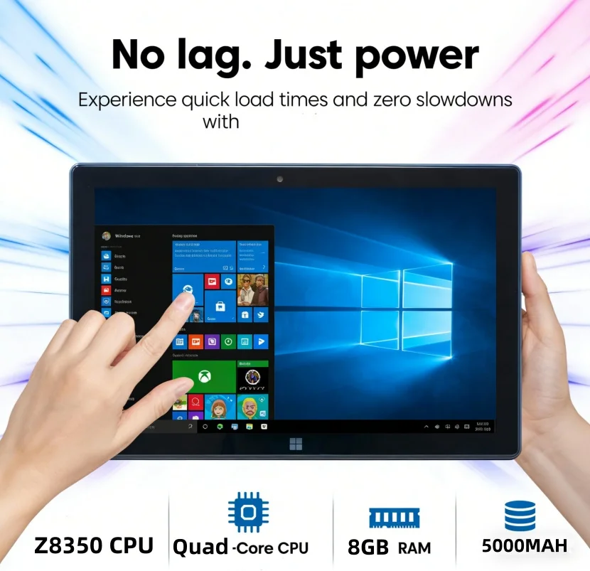 10.1 INCH 64 Bit T10 Windows 10 Tablet PC 8GB RAM 128GB ROM AR10 Trail X5 Z8300 CPU Quad Core 1920x1200 IPS Screen 1.84GHz WIFI