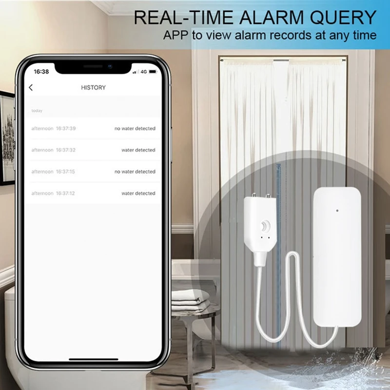 Tuya Zigbee Waterniveau Sensor Lekkage Alarm Overstromingslek Detector Alarm Beveiligingssysteem