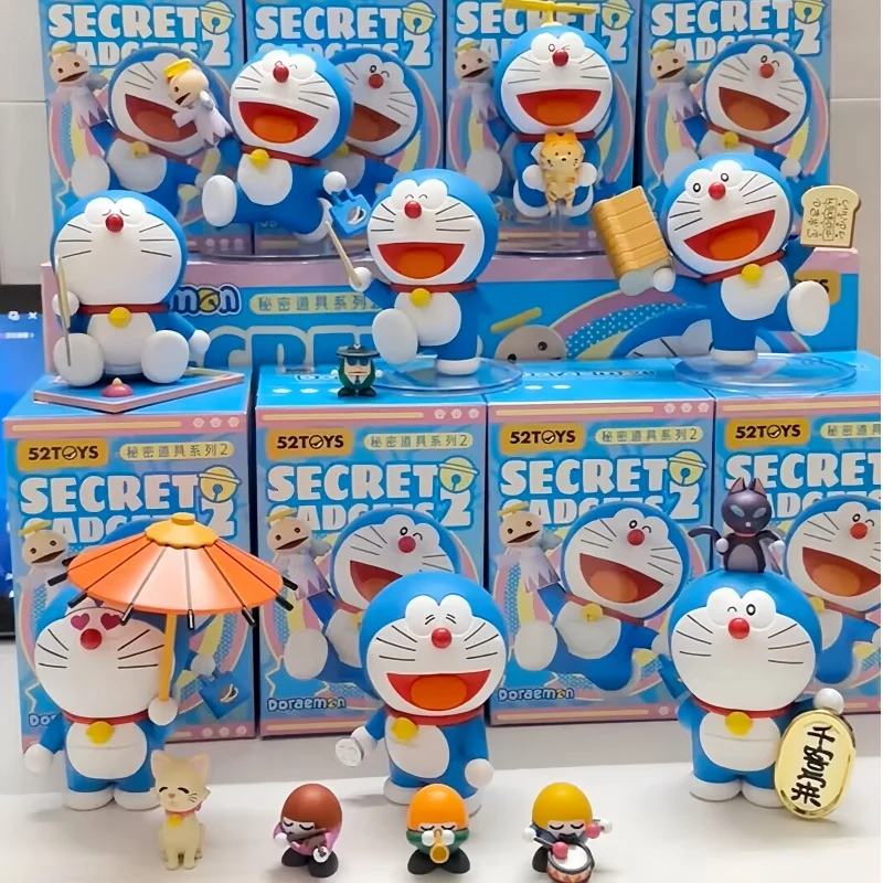 

52 игрушки Doraemon, аниме-игрушка, секретная реквизит, серия 2, слепая коробка, милый Dingdang, украшение для рабочего стола, фигурка, модель, кукла, коллекция игрушек, подарок