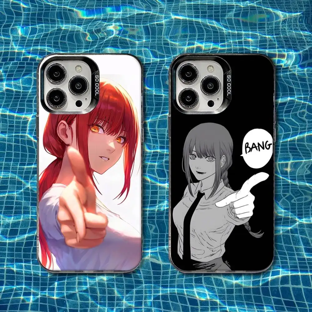 

C-Chainsaw Man Makima Phone Case For iPhone 16,15,14,13,12,11,8,7,Pro,Max,Plus,Mini,XS,SE Shockproof Matte Cover