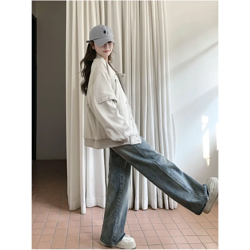 سترة نسائية كاجوال معدنية عصرية سترة بيسبول أمريكية كلاسيكية #5