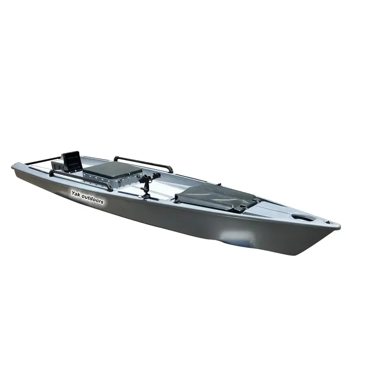 Yak 13ft Solo Skiff Maneuverability Stable Sea Kayak for Water Sports Motorized Big Storage PE Plastic Rowing Boat for