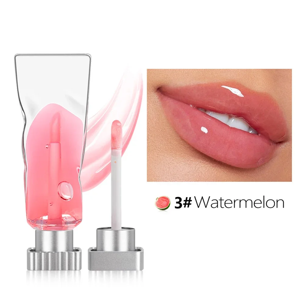 4ml Private Label Lip Oil Custom Bulk 12-color Ice Cube Lips Oil Plant Fruit Flavor Moisturizer Gloss Plumping Liquid Makeup