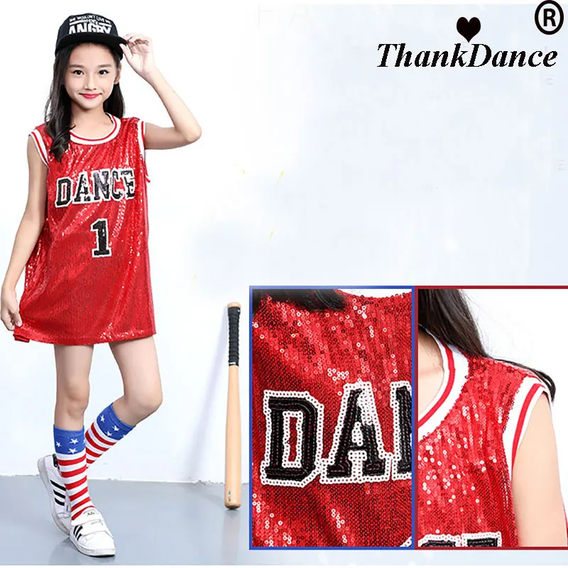 Mädchen Hip Hop Kostüme Kind Pailletten Jazz Tanz Kostüm Glitzer Tank Top mit Socken Kinder Bühne Performance Outfits Street Dance