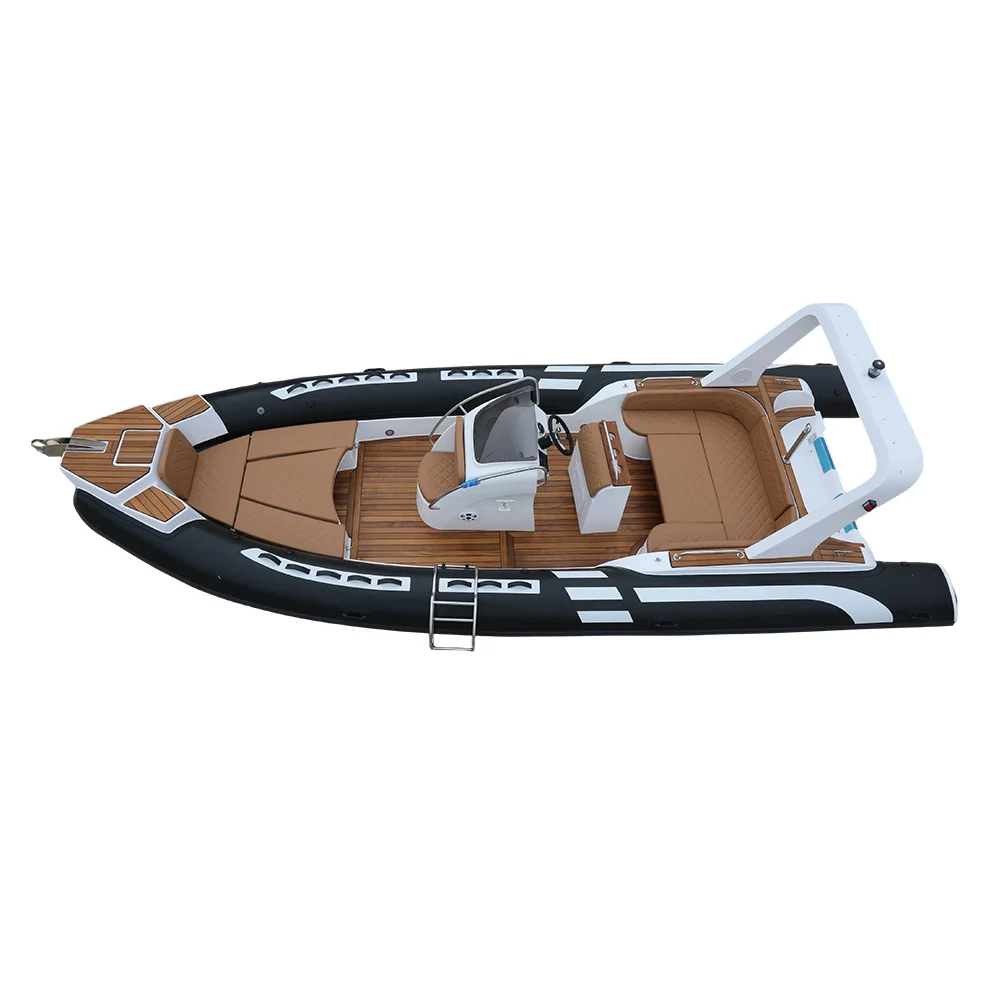 RIB-760A Factory Direct Hypalon PVC Fiberglass Hull Inflatable Luxury Sport Sailing Yacht 250HP Fishing Transport Patrol River