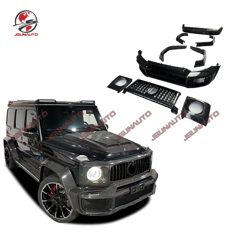 Dry Carbon Fiber Front Bumper Rear Diffuser For Benz G Class W464 G63 G550 B Style Body Kit With Side Fenders Wide Kit For G63