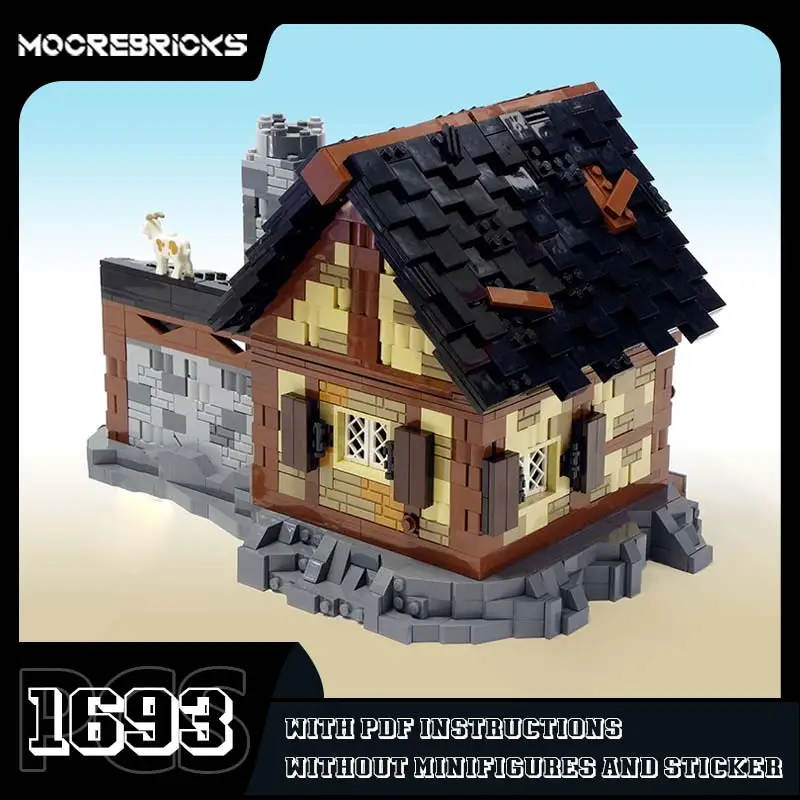 Ferreiro medieval Forge e House Building Blocks, Modelo de Arquitetura Retro, Tijolos de Brinquedo, Presente de Férias Infantil, Compatível com 1693