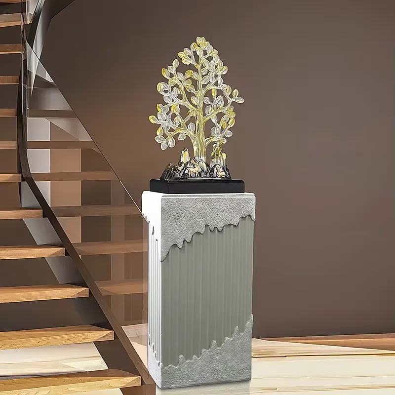Handmade Money Tree Resin Figurine Lucky Wealth Symbol Desktop Ornament for Home Office Decoration Feng Shui Gift Creative