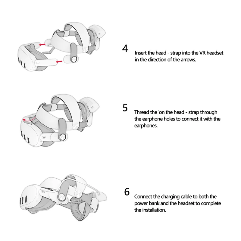 Phile-head cinta para meta/quest 3s 6000mah bateria destacável carregamento all-round redução de peso vr acessórios