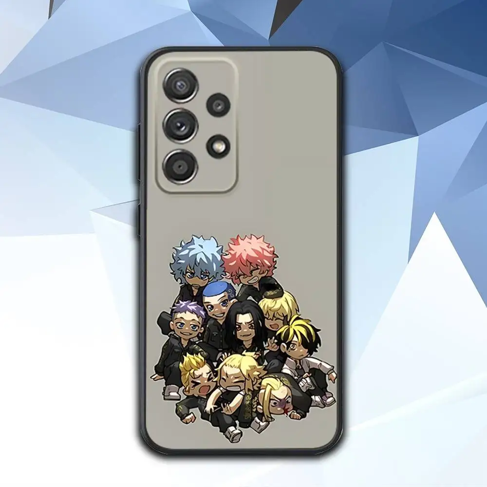 T-Tokyo Cool Revengers coque de téléphone pour Samsung S 25,24,23,22,30,21,10,9,Ultra,Plus,Lite,FE,4,5 G coque noire souple