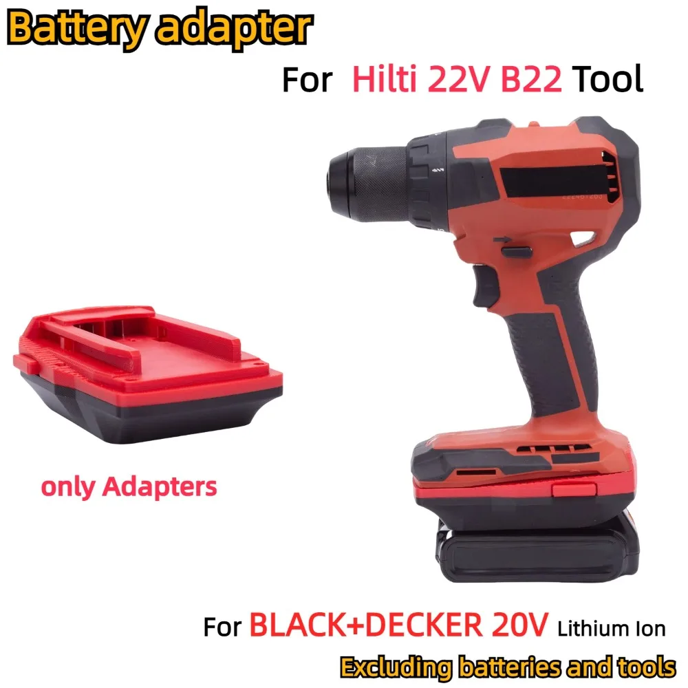 

Адаптер/конвертер для литий-ионной батареи BLACK + DECKER 20 в Hilti 22 в B22, аксессуары для беспроводных электрических дрелей (только адаптер)