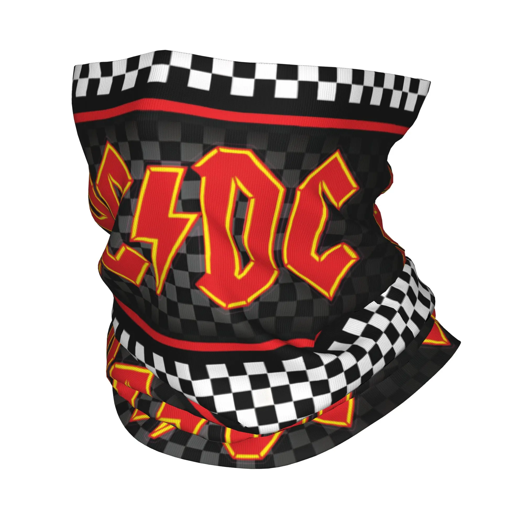 

Пользовательские AC DC Racing клетчатые моторные гетры для мужчин и женщин с защитой от ультрафиолета зимний шарф-бандана для езды на велосипеде