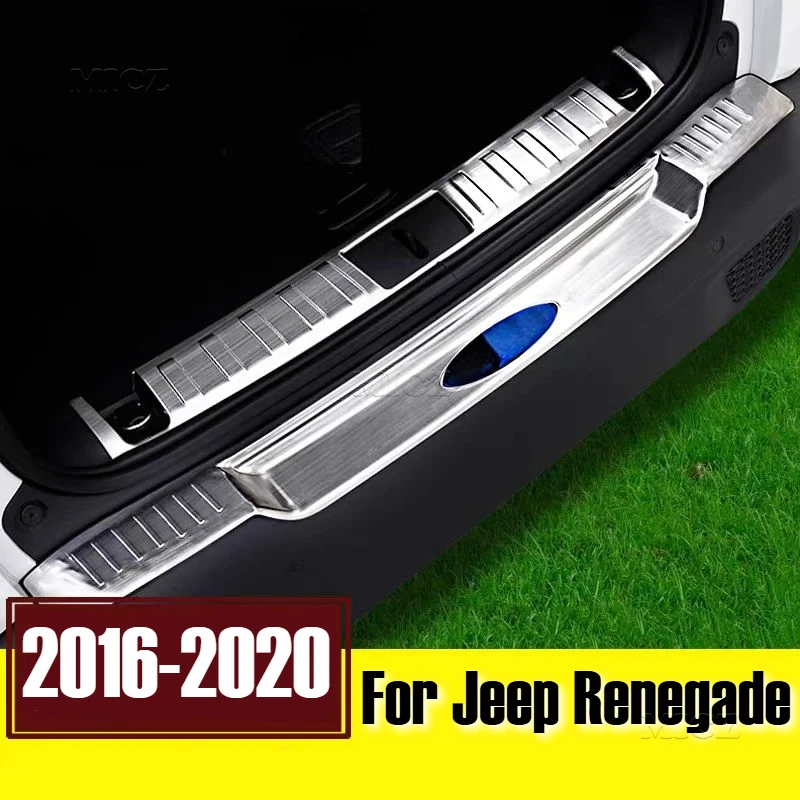 

For Jeep Renegade 2016-2020 Car Styling Stainless Steel Rear Bumper Protector Sill Trunk Tread Plate Trim