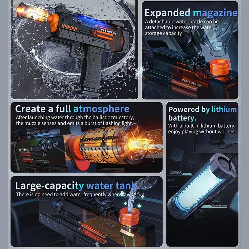 어린이 고압 전기 물총 장난감 여름 야외 해변 수영장 정원 싸움 게임 어린이 자동 버스트 물총 선물