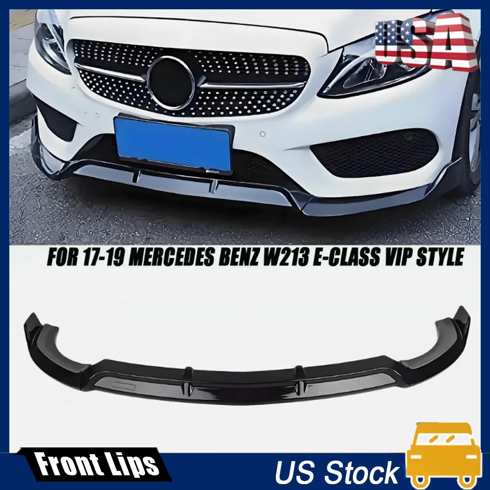 

3PCS For Mercedes Benz E-Class W213 E200 E250 E300 E350 E400 E43 AMG 2017-2019 Front Bumper Diffuser Spoiler Lip
