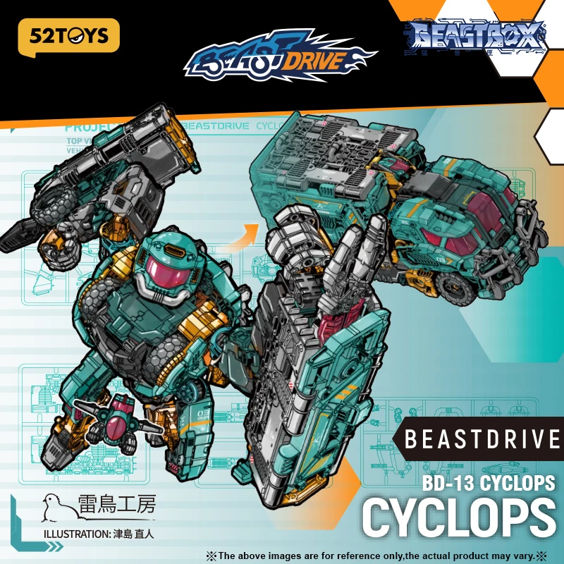 52TOYS BEASTDRIVE BD-13 CYCLOPS, Assemble Robot, Converting in Giants and Trucks, Action Figure, Collectible Gift