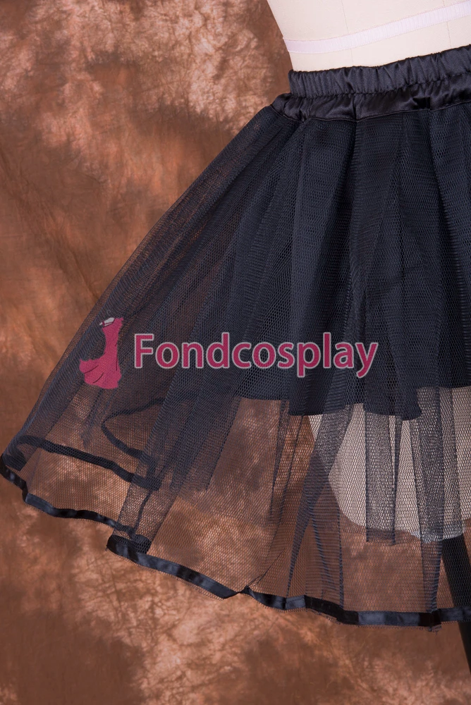 fondcosplay adult sexy cross dressing sissy maid short Black Hard yarn Petticoat accessories CD/TV[Q003]