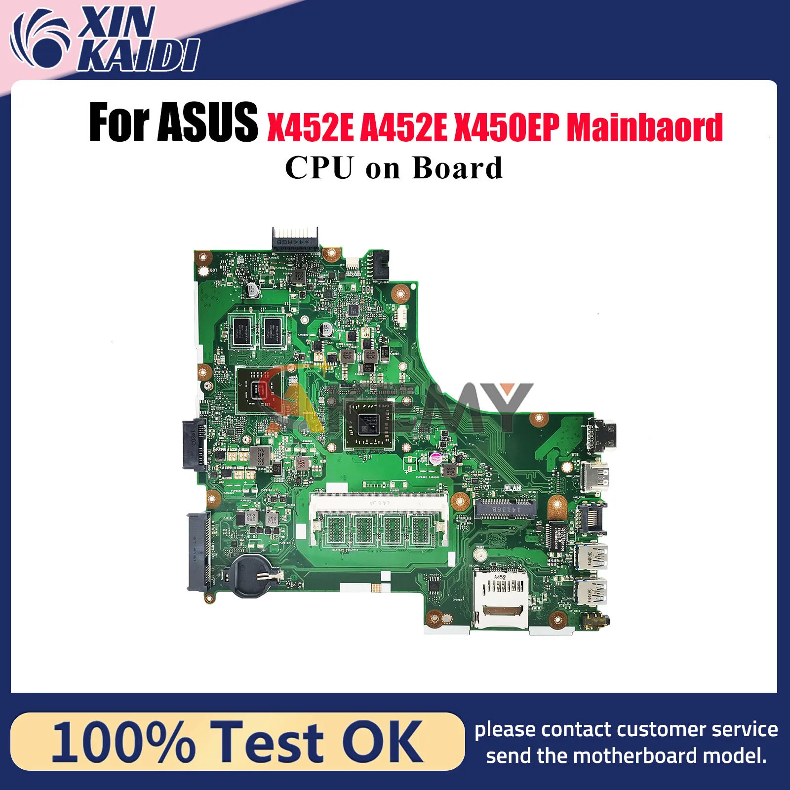 

X450EP Материнская плата для ноутбука ASUS VivoBook X450E A452E X452E X450EP Материнская плата для ноутбука с процессором 100% тестирование ОК быстрая доставка stk