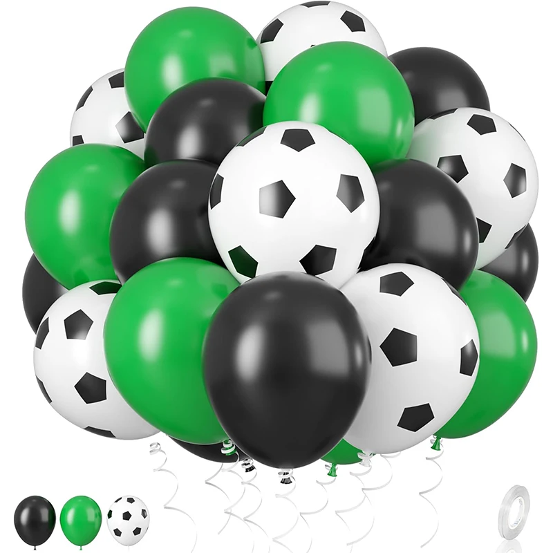 30Pcs/set Soccer Latex Balloons 12inch Helium Football Balloon for Boys Football Sports Theme Birthday Party Decoration Supplies