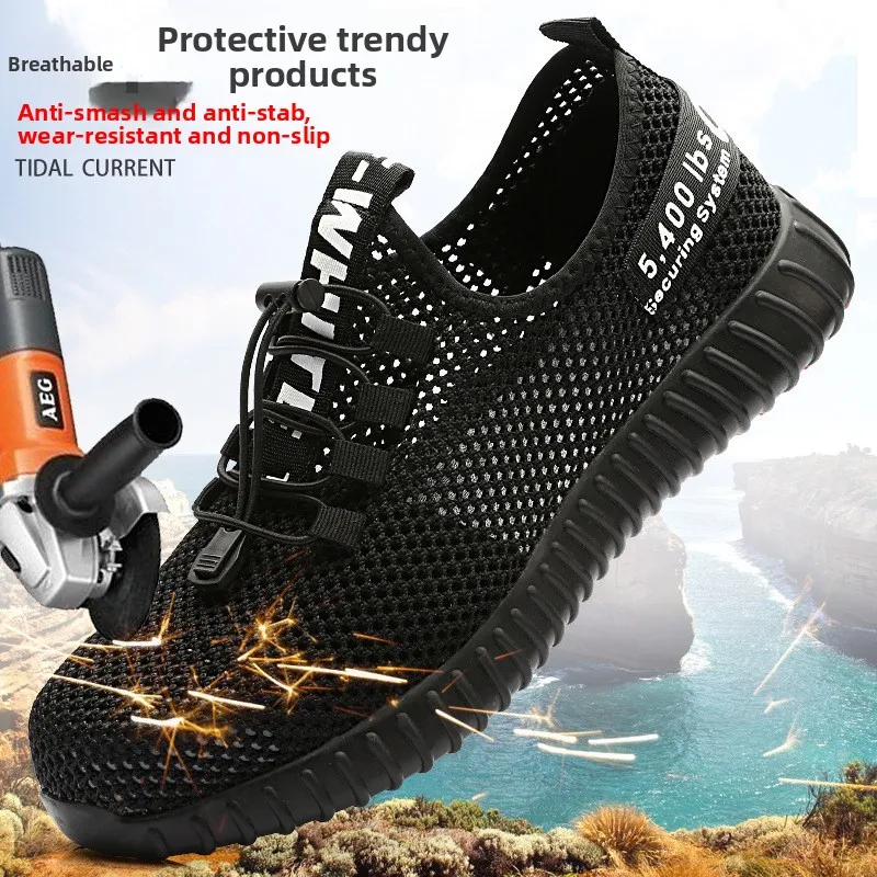 

Labor Insurance Shoes Breathable Steel-headed Shoes in Summer Not Tired After Standing for A Long Time Work Shoes Anti-smashing