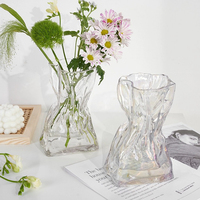 Nordic Style Glass Flower Vase Creative Transparent Vases  Plant Bottle Flower Pot Living Room Dining Table Decoration Bottle
