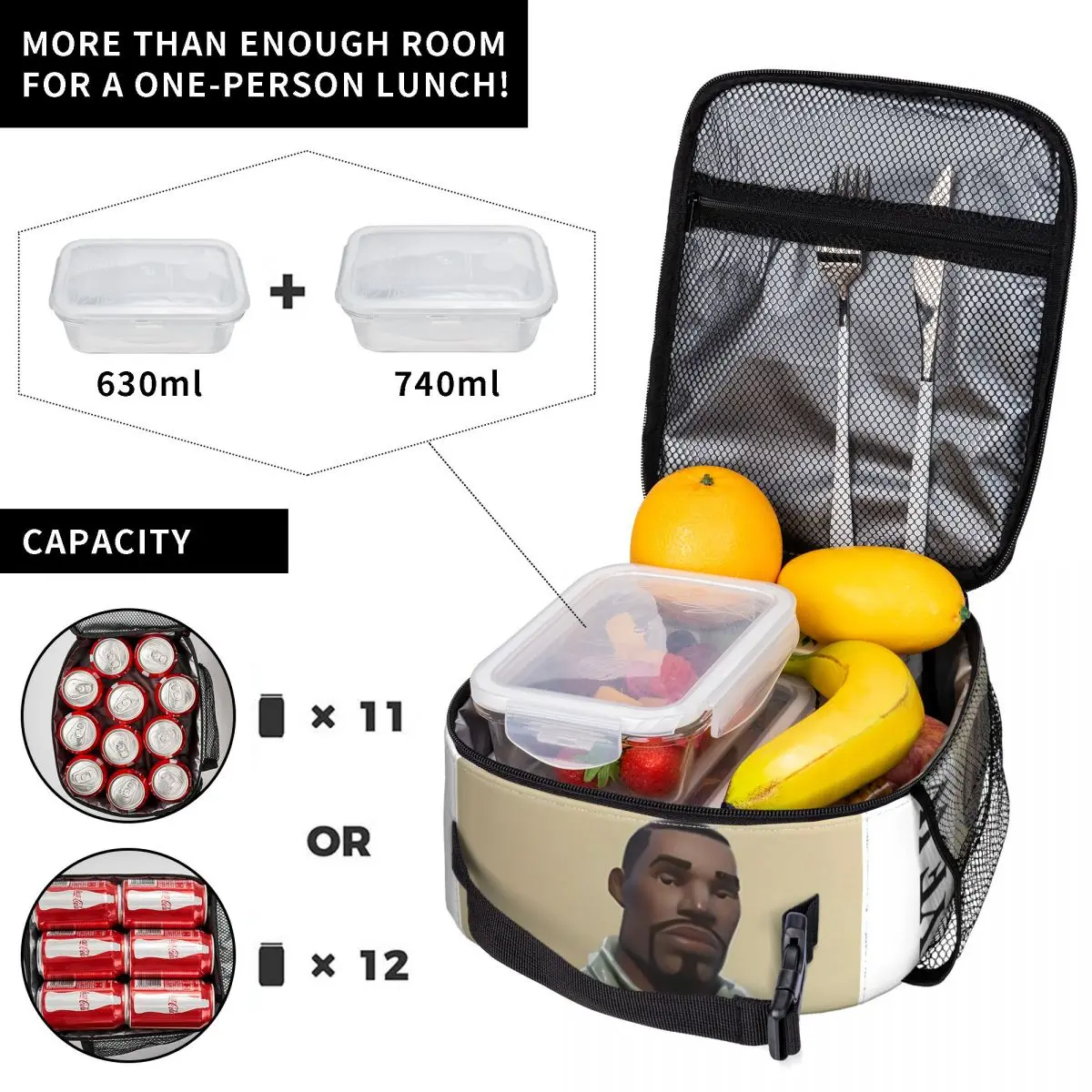 Lunch Box Funny Kanye West Meme accessori Hip Hop Rap Style Food Box causale Thermal Cooler Lunch Box per la scuola