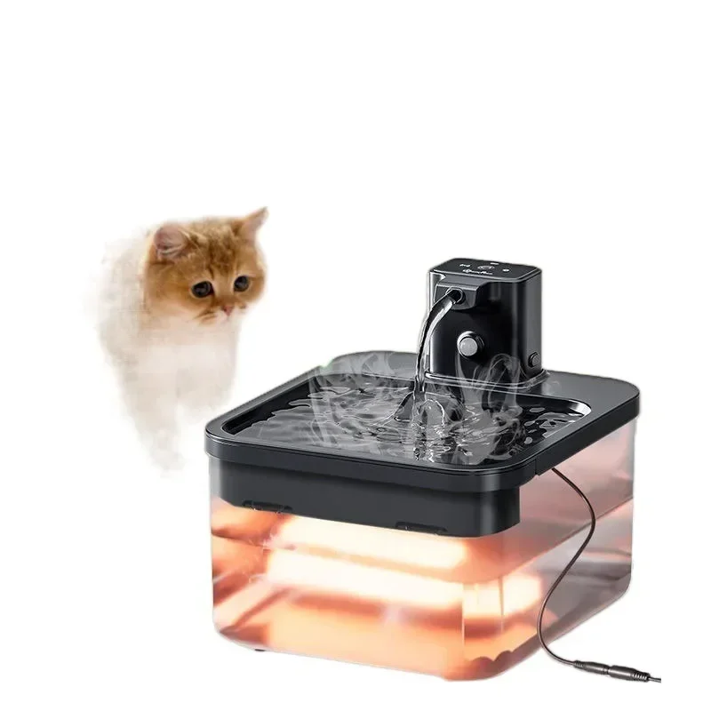 

DownyPaws 2.5L Automatic Stainless Steel Cat Water Fountain 4000mAh Wireless Pet Drinker Battery & Sensor 2 in 1 Dispenser