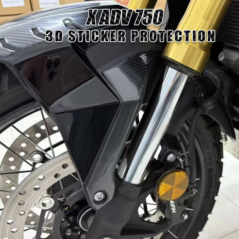 

For X-ADV 750 2025 Accessories XADV 750 Stickers Side protection of motorcycle fenders Carbon fiber 3D Sticker Kit