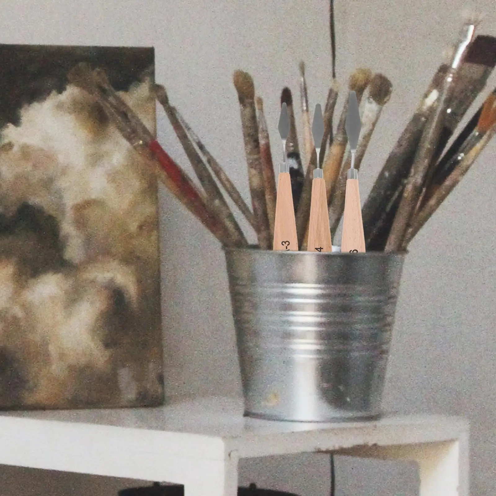 Palet Lukisan Minyak Warna Spatula Pengaduk Campuran Alat Kanvas Patung