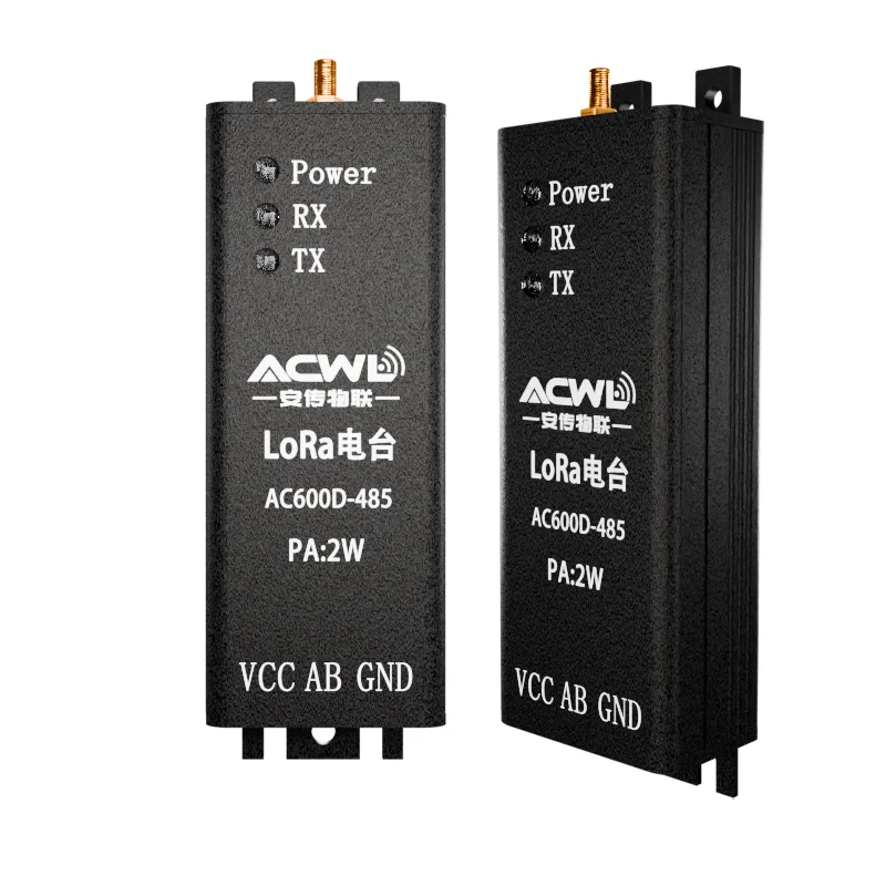 

AC600D_2W Industrial LoRa Radio 2W/150mW -148dBm RS485/232/TTL DIN Rail Mount