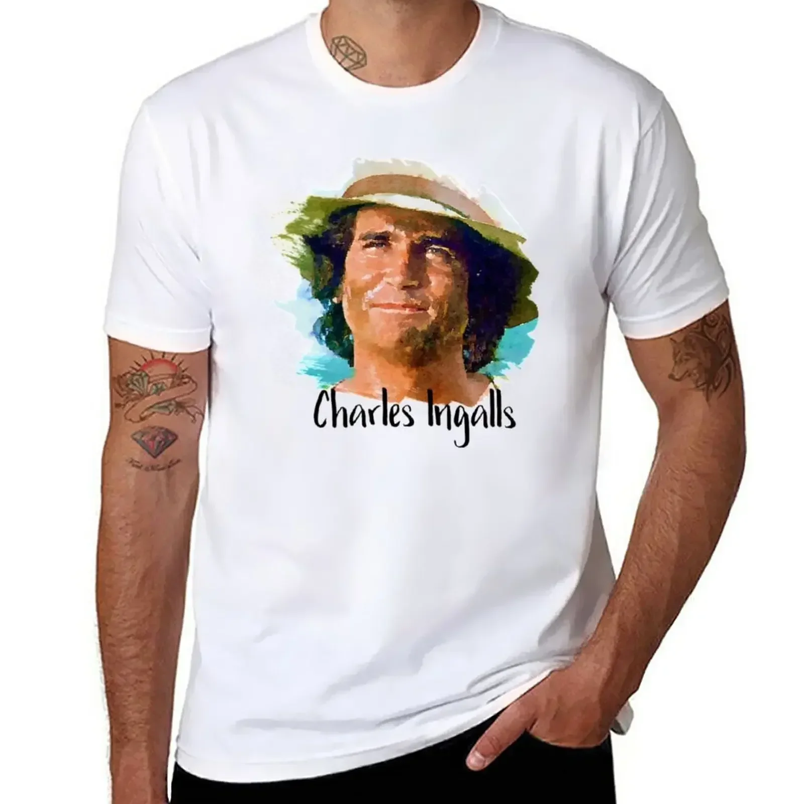 

Charles Ingalls Little House on the Prairie T-Shirt korean fashion essential t shirt sweat shirts, men